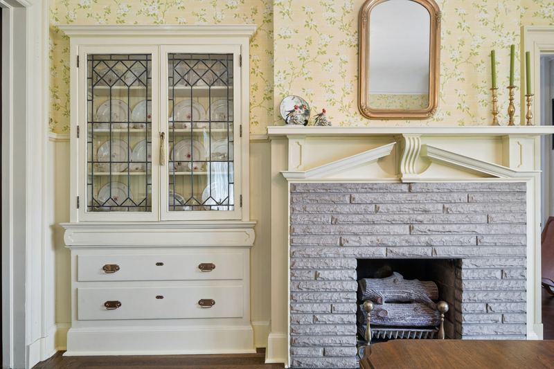 Dining room built-in and fireplace, 700 Meade Street