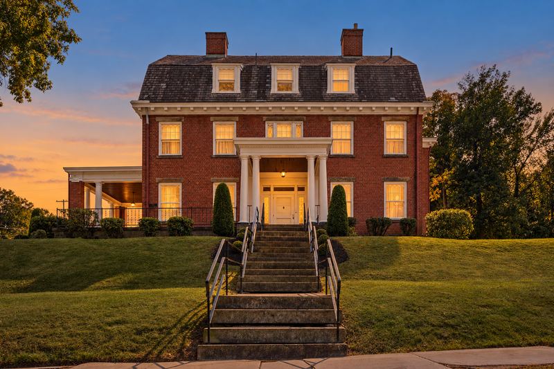 Front elevation at dusk from Meade Street, 700 Meade Street