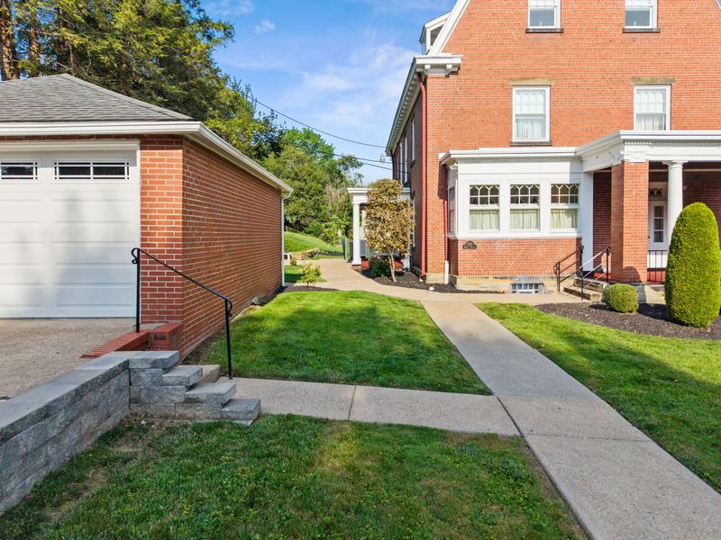 Walkway from the garage to the house, 700 Meade Street